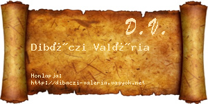 Dibáczi Valéria névjegykártya